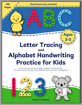 Letter Tracing and Alphabet Handwriting Practice for Kids: Line Tracing Workbook, Numbers, Shapes, Fine Motor Skills, Social Emotional Learning, Coloring Book, Preschool, Pre K, Kindergarten, Ages 3-5